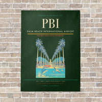 Thumbnail for Palm Beach International Airport PBI vertical canvas print - no frame - dark green background