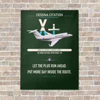 Thumbnail for Cessna Citation X+ vertical canvas print - no frame - dark green background