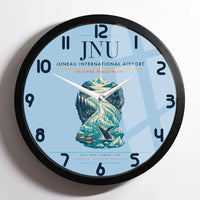 Thumbnail for Juneau International Airport (JNU) design on light blue framed wall clock