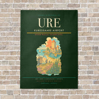 Thumbnail for Kuressaare Airport URE vertical canvas print - no frame - dark green background