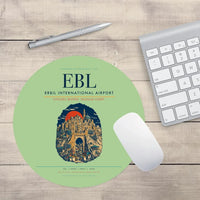 Thumbnail for Erbil International Airport (EBL) design on light green round mouse pad