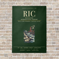 Thumbnail for Richmond International Airport RIC vertical canvas print - no frame - dark green background