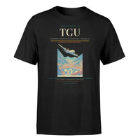 Thumbnail for Toncontín International Airport (TGU) T-Shirt single-side front print in Black | toncontín-international-airport-tgu-double-side-t-shirt