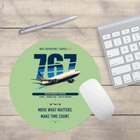 Thumbnail for Boeing 767-300F design on light green round mouse pad