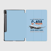 Thumbnail for C-40A Clipper Fleet Logistics Ready design on light blue samsung tablet tablet case