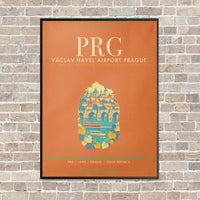 Thumbnail for Vaclav Havel Airport Prague PRG - Canvas Framed - Orange