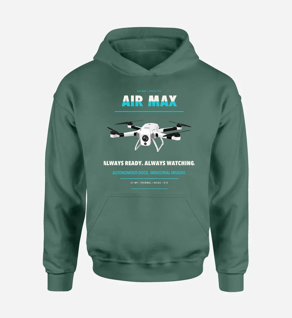 Percepto Air Max design on green hoodie single side
