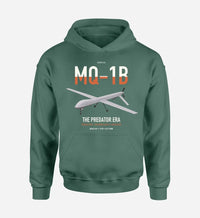 Thumbnail for MQ-1B Predator design on green double-side hoodie, single-side print