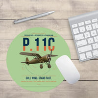 Thumbnail for PZL P.11c design on light green round mouse pad