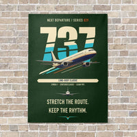 Thumbnail for Boeing 737-400 Classic vertical canvas print - no frame - dark green background