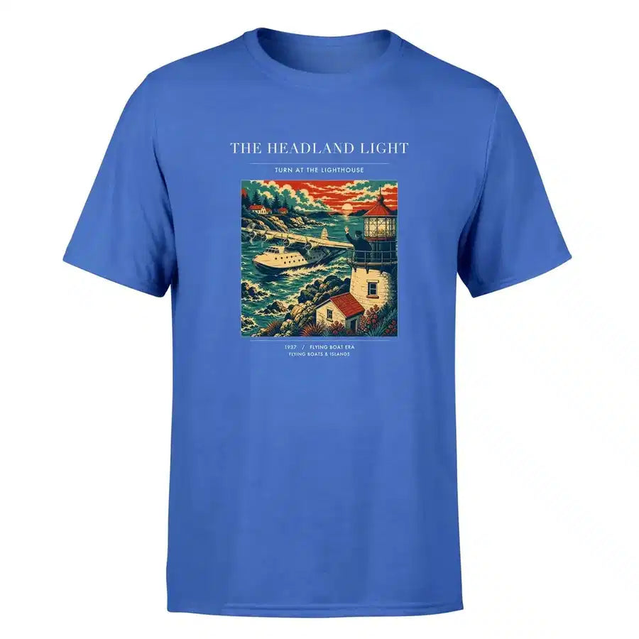 VINTAGE G4078 - The Headland Light - Premium T-Shirt design on blue premium t shirt