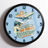 Thumbnail for One Frame One Perfect Rotation design on light blue framed wall clock
