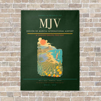 Thumbnail for Región de Murcia International Airport MJV vertical canvas print - no frame - dark green background