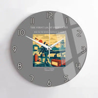 Thumbnail for VINTAGE G4180 - The First Light Preflight - Designed Wall Clocks design on gray no-frame