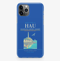 Thumbnail for Haugesund Airport (HAU) design on blue iPhone 16 Pro MagSafe case