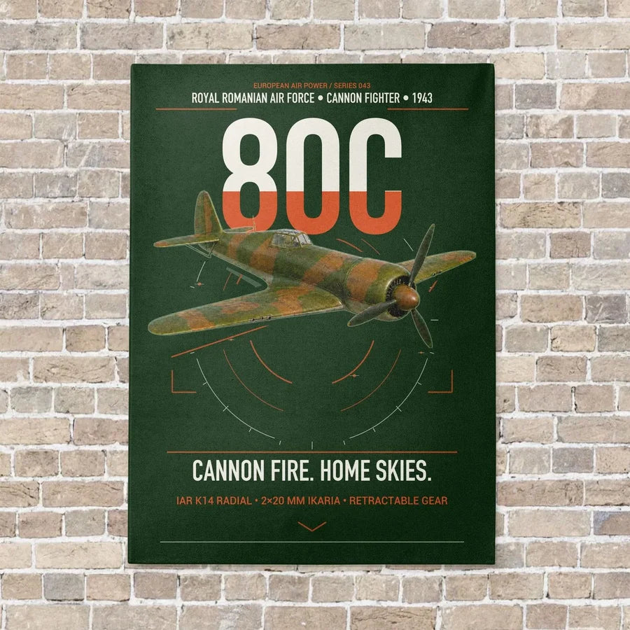 IAR 80C vertical canvas print - no frame - dark green background