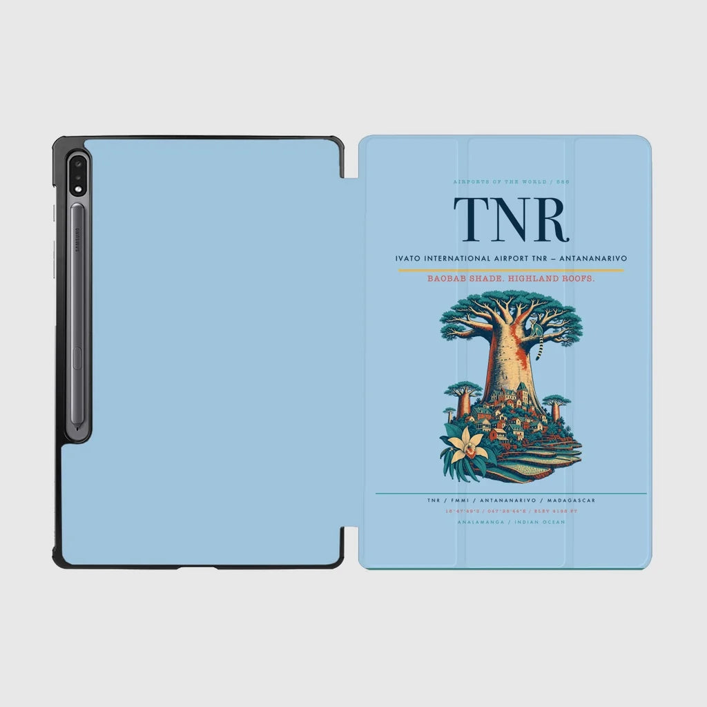Ivato International Airport (TNR) design on light blue samsung tablet tablet case