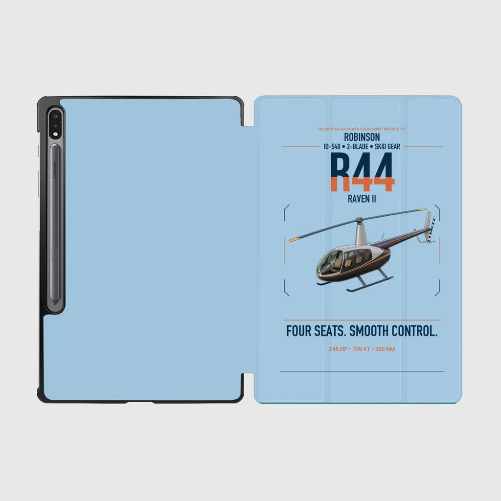 Robinson R44 Raven II design on light blue samsung tablet tablet case
