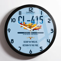 Thumbnail for Canadair CL-415 design on light blue framed wall clock