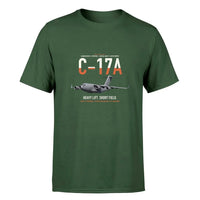 Thumbnail for C-17A Globemaster III design on dark green double-side t-shirt, single-side print