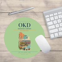 Thumbnail for Okadama Airport (OKD) design on light green round mouse pad