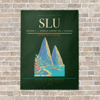 Thumbnail for George F. L. Charles Airport SLU — Castries vertical canvas print - no frame - dark green background
