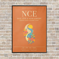 Thumbnail for Nice Cote dAzur Airport NCE - Canvas Framed - Orange