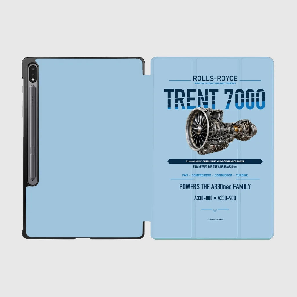 TRENT 7000 design on light blue samsung tablet tablet case