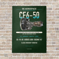 Thumbnail for CF6-50 vertical canvas print - no frame - dark green background