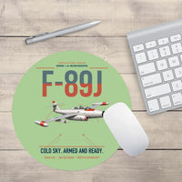 Thumbnail for F-89J Scorpion design on light green round mouse pad
