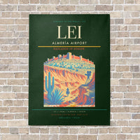 Thumbnail for Almería Airport LEI vertical canvas print - no frame - dark green background