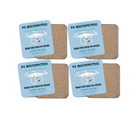 Thumbnail for DJI P4 Multispectral design on light blue 4 pieces set coaster