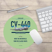 Thumbnail for Convair CV-440 Metropolitan design on light green round mouse pad