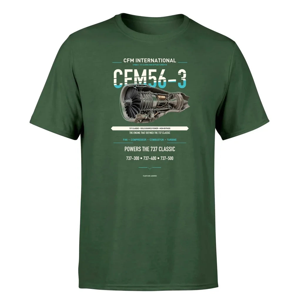 CFM56-3 design on dark green single side