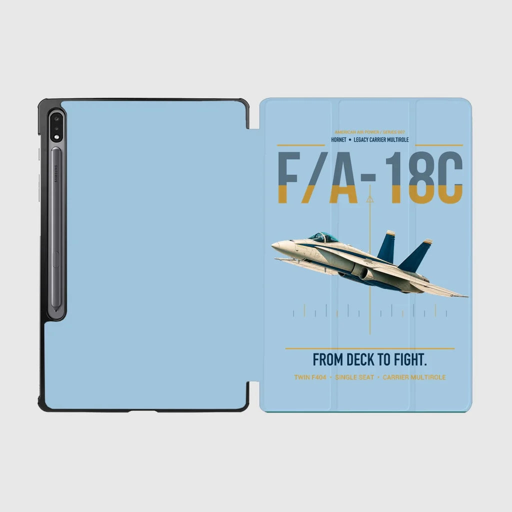 F-A-18C Hornet design on light blue samsung tablet tablet case
