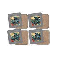 Thumbnail for The Mechanic's Lunch Whistle - Designed Coasters design on gray 4-pieces-set