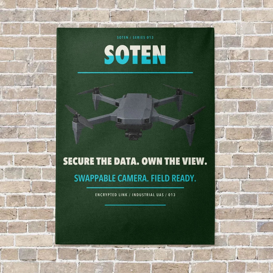 ACSL SOTEN vertical canvas print - no frame - dark green background