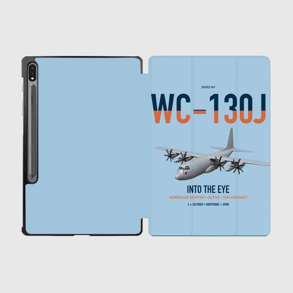 WC-130J Hurricane Hunter design on light blue samsung tablet tablet case