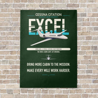 Thumbnail for Cessna Citation Excel vertical canvas print - no frame - dark green background