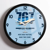 Thumbnail for Boeing 767-300F design on light blue framed wall clock