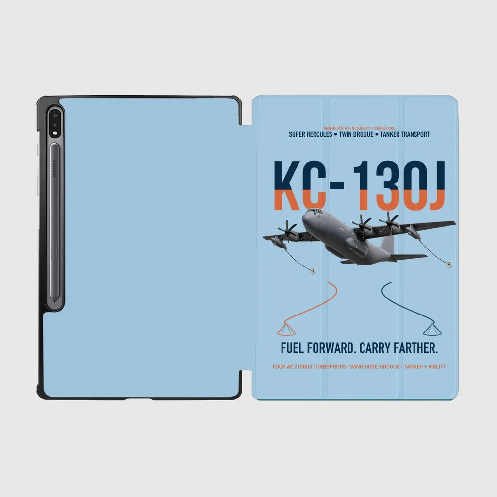 KC-130J SUPER HERCULES design on light blue samsung tablet tablet case