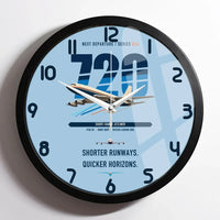 Thumbnail for Boeing 720B design on light blue framed wall clock