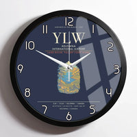 Thumbnail for Kelowna International Airport YLW Wall-Clock Framed - Navy Blue