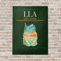 Thumbnail for Luleå Airport LLA vertical canvas print - no frame - dark green background