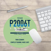 Thumbnail for Tecnam P2006T design on light green round mouse pad
