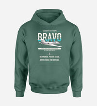 Thumbnail for Cessna Citation Bravo design on green double-side hoodie, single-side print