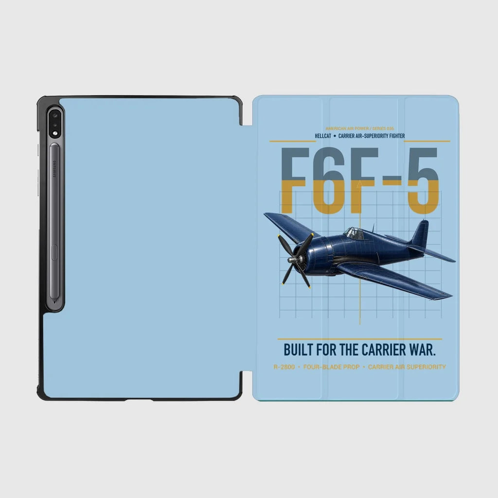 F6F-5 Hellcat design on light blue samsung tablet tablet case