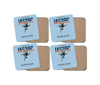 Thumbnail for Saab JAS 39C Gripen design on light blue 4 pieces set coaster