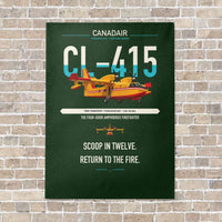 Thumbnail for Canadair CL-415 vertical canvas print - no frame - dark green background