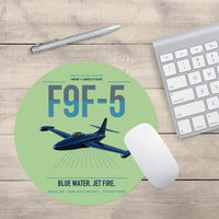 Thumbnail for F9F-5 Panther design on light green round mouse pad